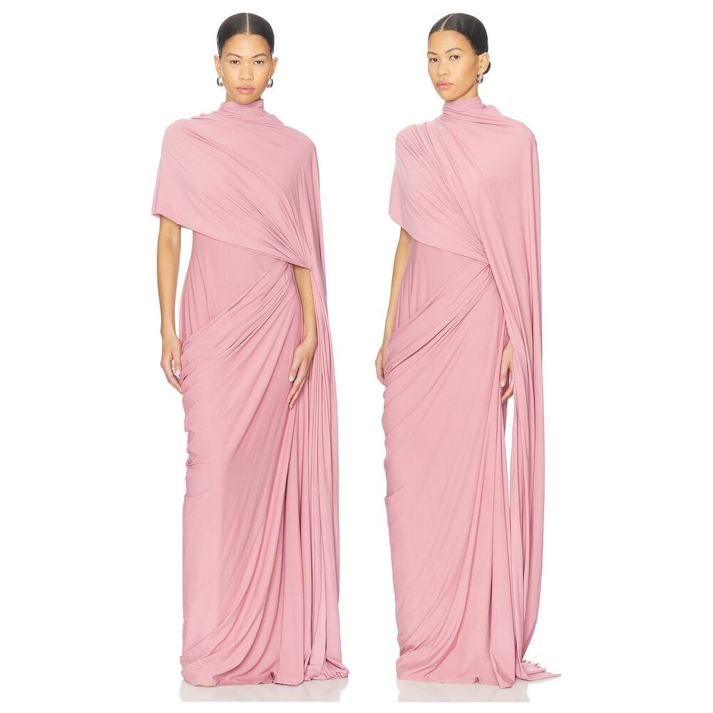 Deme by Gabriella Daphne Gown Draped Party Formal Wedding Guest Prom Fall Gala M